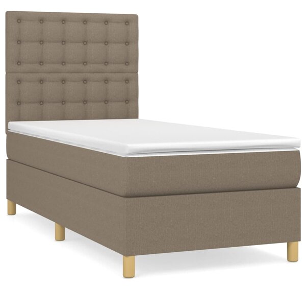 VidaXL Box spring postelja z vzmetnico taupe 80x200 cm blago