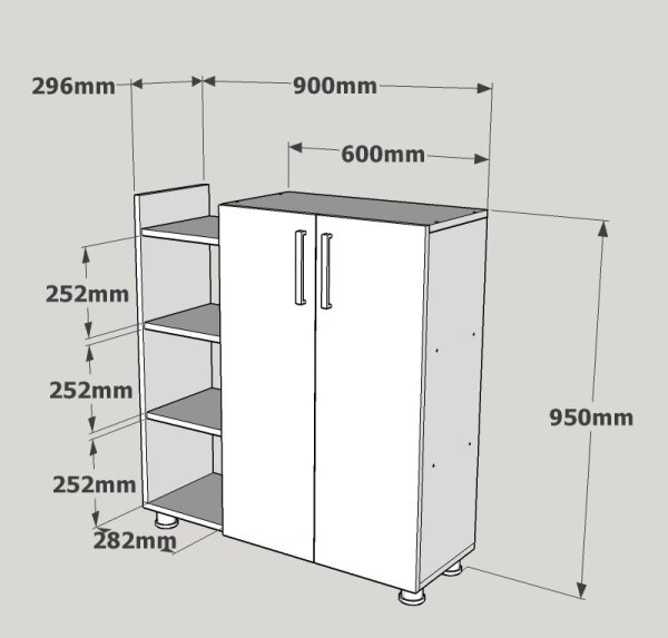 Omarica za čevlje ASUS 95x90 cm bela