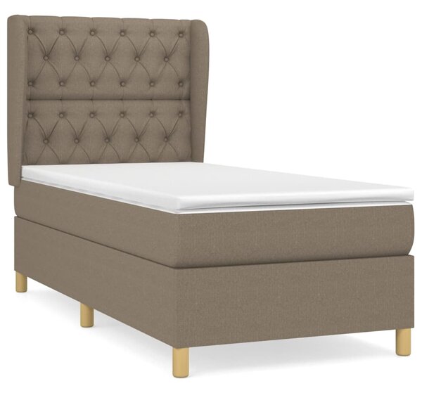 VidaXL Box spring postelja z vzmetnico taupe 80x200 cm blago