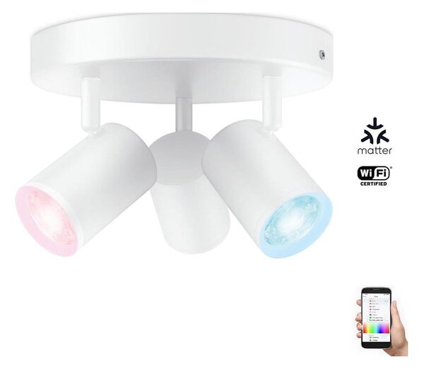 WiZ - LED RGBW Zatemnitveni reflektor IMAGEO 3xGU10/4,9W/230V bela Wi-Fi