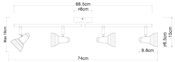 Globo 56134-4 - LED Reflektor ALASKA 4xLED/4W/230V sijajni krom