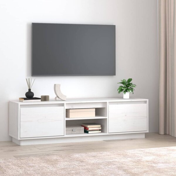 VidaXL TV omarica bela 140x35x40 cm trdna borovina