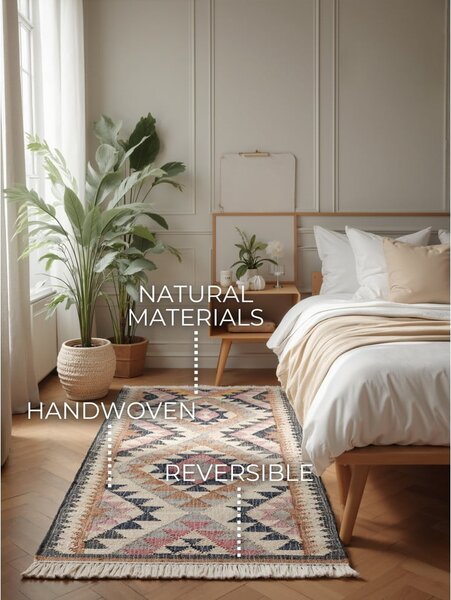 Siv ročno tkan tekač iz jute 80x200 cm Roya Parsa – Elle Decoration