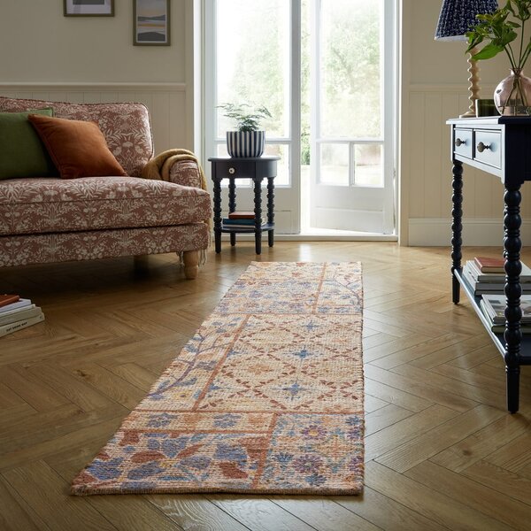 Ročno tkan tekač iz mešanice jute v naravni barvi 60x230 cm Taylor Patchwork – Flair Rugs