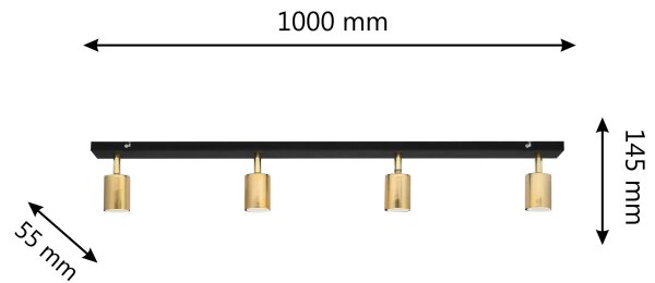 LED Reflektor TUNE 4xGU10/4,8W/230V zlata/črna