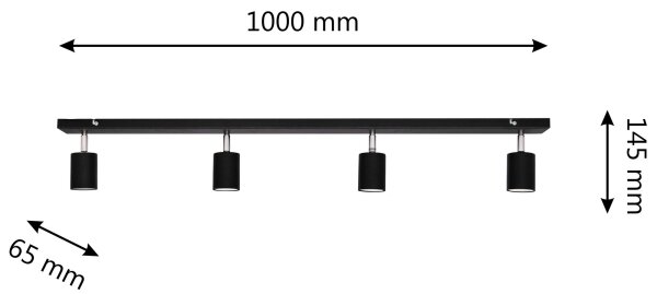 LED Reflektor TUNE 4xGU10/4,8W/230V črna