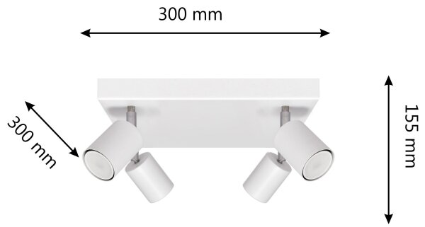 LED Reflektor TUNE 4xGU10/4,8W/230V bela