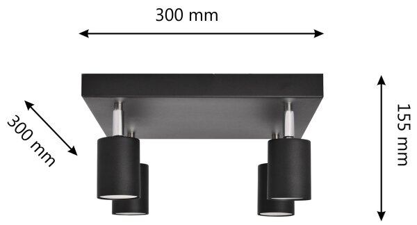 LED Reflektor TUNE 4xGU10/4,8W/230V črna