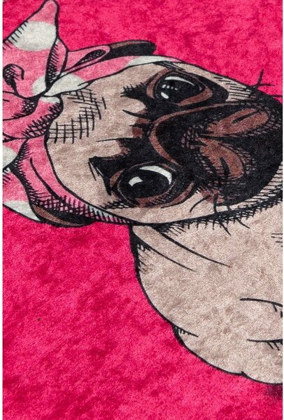 Rožnata kopalniška preproga 40x60 cm Pink Pug – Foutastic