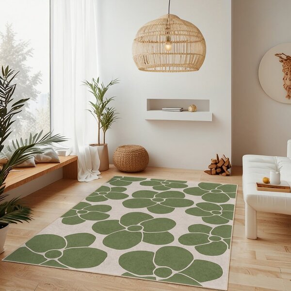 Zelena pralna preproga 60x100 cm Green Meadow – Mila Home