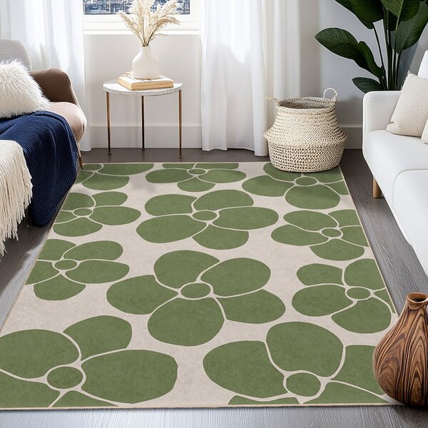 Zelena pralna preproga 60x100 cm Green Meadow – Mila Home