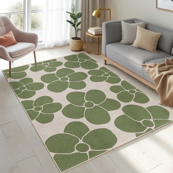 Zelena pralna preproga 60x100 cm Green Meadow – Mila Home