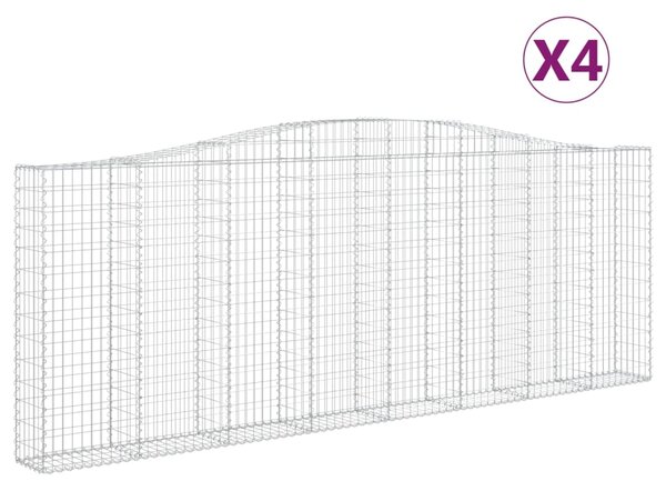 VidaXL Obokane gabion košare 4 kosi 400x30x140/160 cm pocinkano železo