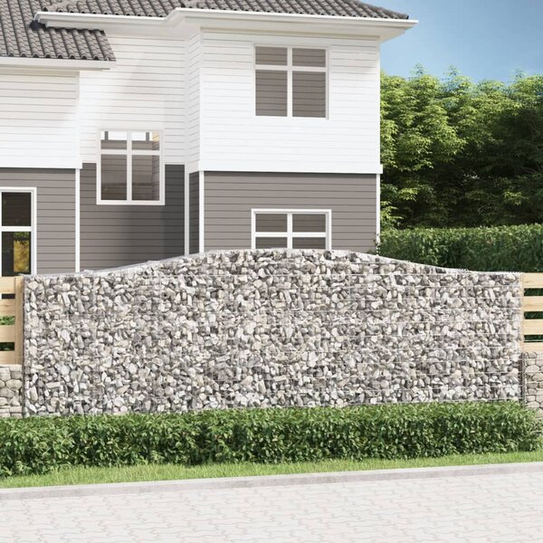 VidaXL Obokane gabion košare 7 kosov 400x50x140/160cm pocinkano železo