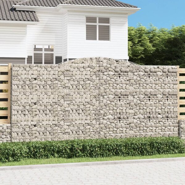 VidaXL Obokane gabion košare 2 kosa 400x30x200/220 cm pocinkano železo