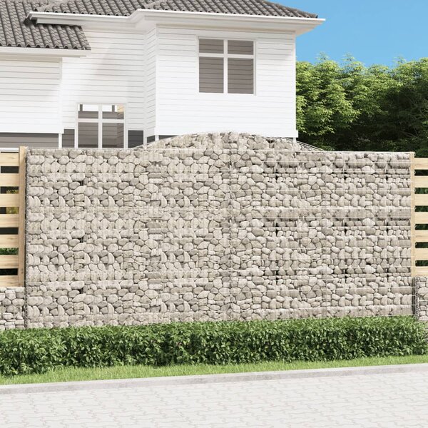 VidaXL Obokane gabion košare 4 kosa 400x30x200/220 cm pocinkano železo