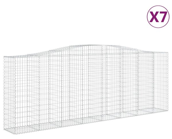 VidaXL Obokane gabion košare 7 kosov 400x50x140/160cm pocinkano železo