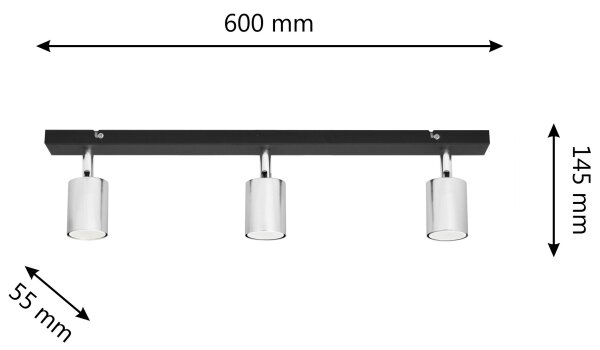 LED Reflektor TUNE 3xGU10/4,8W/230V mat krom/črna