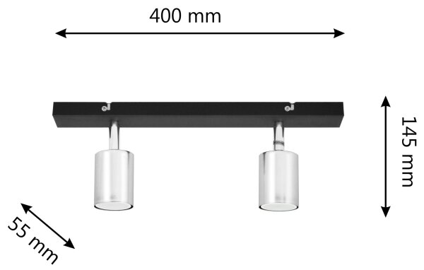 LED Reflektor TUNE 2xGU10/4,8W/230V mat krom/črna