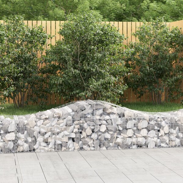 VidaXL Obokane gabion košare 12 kosov 200x50x40/60 cm pocinkano železo