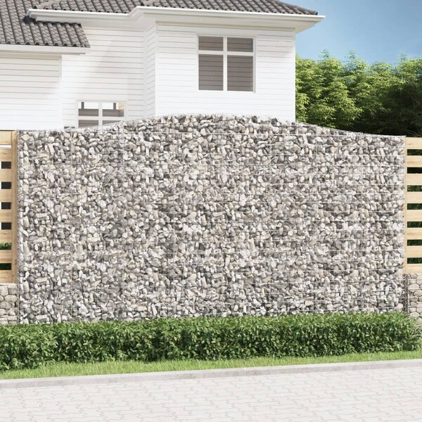 VidaXL Obokane gabion košare 4 kosa 400x50x220/240 cm pocinkano železo