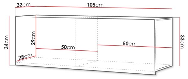 Stenska omarica CALABRINI 34x105 cm črna