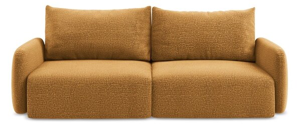 Oranžna raztegljiva/s prostorom za shranjevanje sedežna garnitura 238 cm Kalena – Makamii