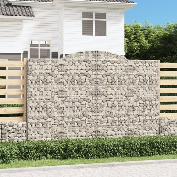 VidaXL Obokane gabion košare 2 kosa 300x50x200/220 cm pocinkano železo