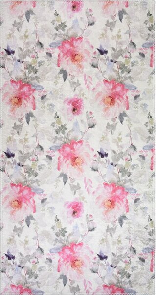 Rožnata/slonokoščena pralna preproga 80x150 cm Pink Garden – Vitaus
