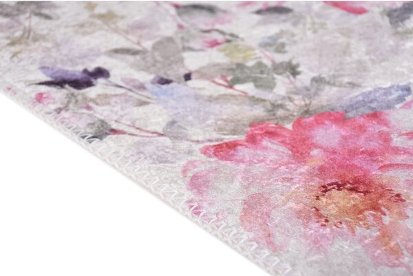 Rožnata/slonokoščena pralna preproga 80x150 cm Pink Garden – Vitaus