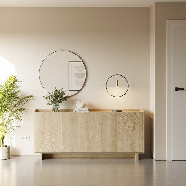 Komoda v hrastovem dekorju v naravni barvi 180x80x40 cm Daira – Marckeric