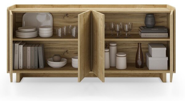 Komoda v hrastovem dekorju v naravni barvi 180x80x40 cm Daira – Marckeric