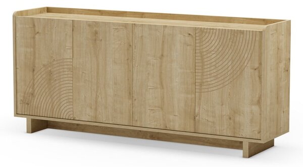 Komoda v hrastovem dekorju v naravni barvi 180x80x40 cm Daira – Marckeric