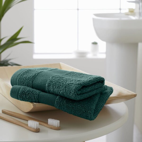 Temno zelene frotirne bombažne brisače v kompletu 2 ks 30x30 cm Anti-Bacterial – Catherine Lansfield