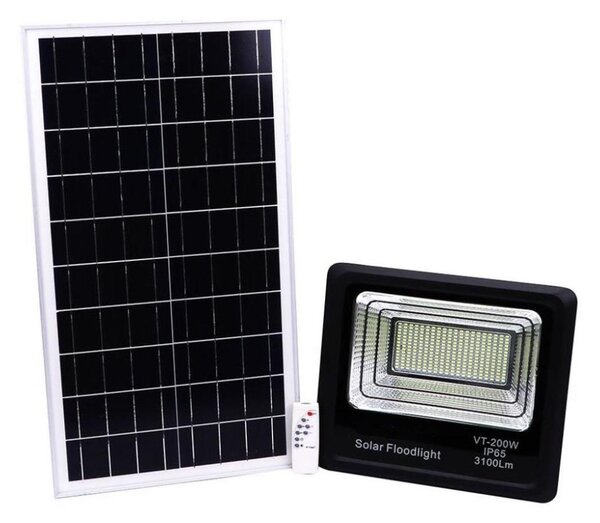 LED Zunanji solarni reflektor LED/40W/10V IP65 6000K + Daljinski upravljalnik