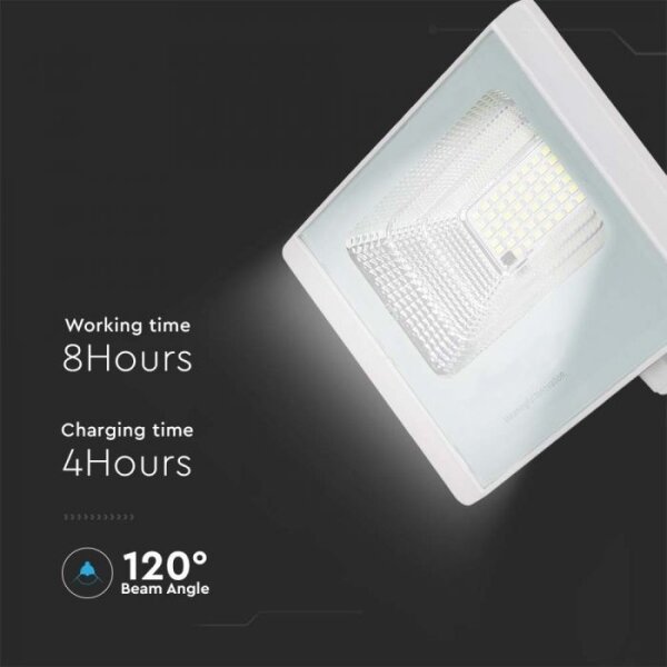 LED Zunanji solarni reflektor LED/20W/3,2V IP65 4000K + Daljinski upravljalnik