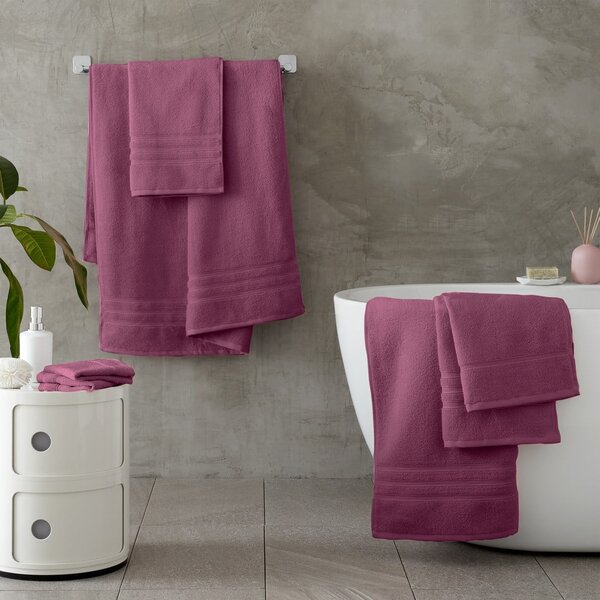 Temno rožnati frotirni bombažni komplet brisač 6 ks Zero Twist – Catherine Lansfield