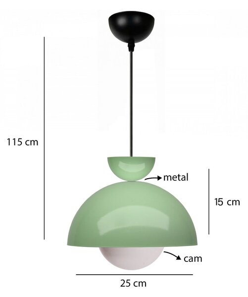 Zelena viseča svetilka s kovinskim senčilom ø 25 cm Arta – Opviq lights