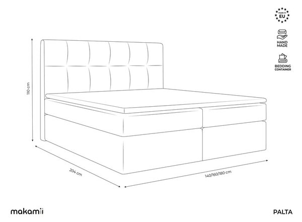 Zelena boxspring postelja s prostorom za shranjevanje 160x200 cm Palta – Makamii