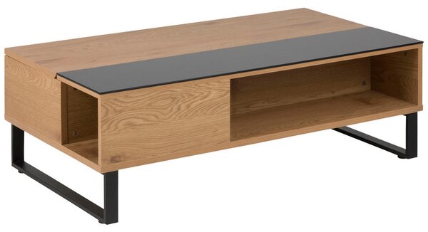 KLUBSKA MIZA, 110/60/35 cm črna, barve hrasta