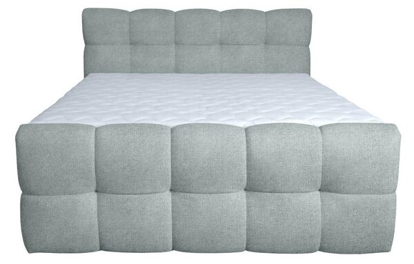 POSTELJA Z VZMETNICO 160 cm x 200 cm , les, tekstil, leseni material svetlo siva