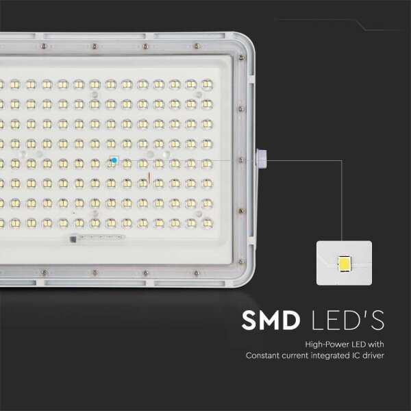 LED Zunanji solarni reflektor LED/20W/3,2V 4000K bela + Daljinski upravljalnik