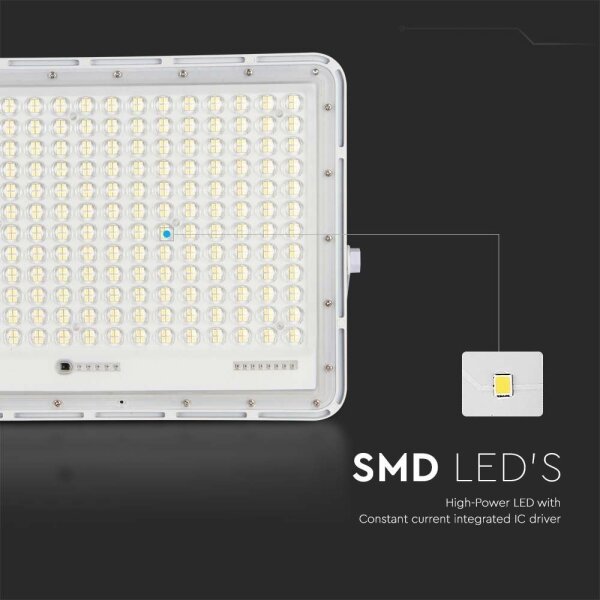 LED Zunanji solarni reflektor LED/30W/3,2V 6400K bela + Daljinski upravljalnik