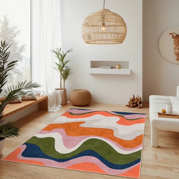 Oranžen pralen tekač 60x230 cm Squiggly Orange – Mila Home