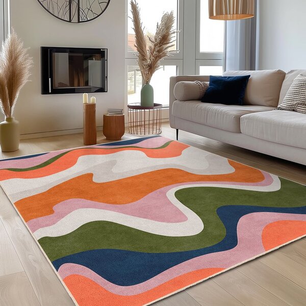 Oranžen pralen tekač 60x230 cm Squiggly Orange – Mila Home