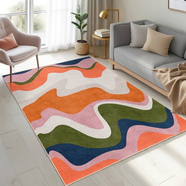 Oranžen pralen tekač 60x230 cm Squiggly Orange – Mila Home