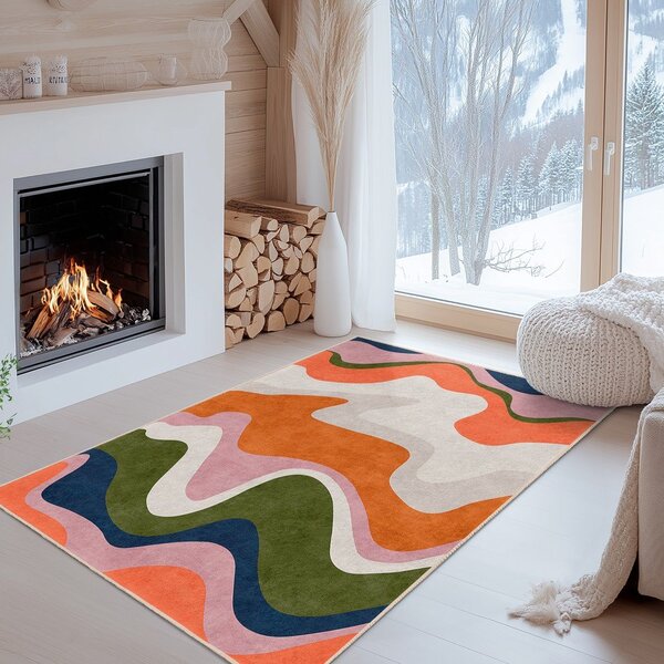 Oranžen pralen tekač 60x230 cm Squiggly Orange – Mila Home