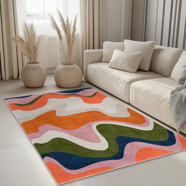 Oranžen pralen tekač 60x230 cm Squiggly Orange – Mila Home