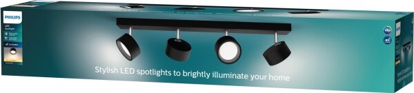 Philips - LED Reflektor BRACIA 4xLED/5,5W/230V črna