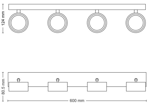 Philips - LED Reflektor BRACIA 4xLED/5,5W/230V črna